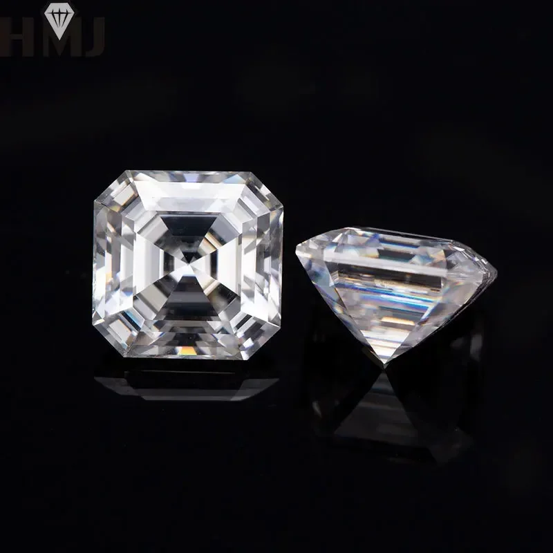 HMJ Moissanite Stones Factory Sale 0.15ct-10ct  Asscher GRA Certificate Charms Beads for Diy Jewelry Making