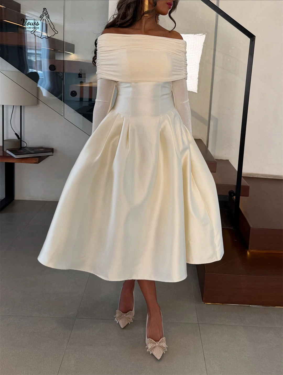 Vows Abiti in raso Abiti da festa di lusso per occasioni speciali Linea su misura A Abiti da sera eleganti per donna di lusso