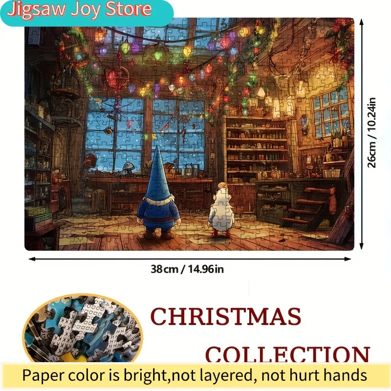 Mini Rompecabezas de Papel para Adultos con el Título 'El País de las Maravillas de la Ventana Navideña', Adecuado para Juegos de Fiesta y Actividades con la Familia