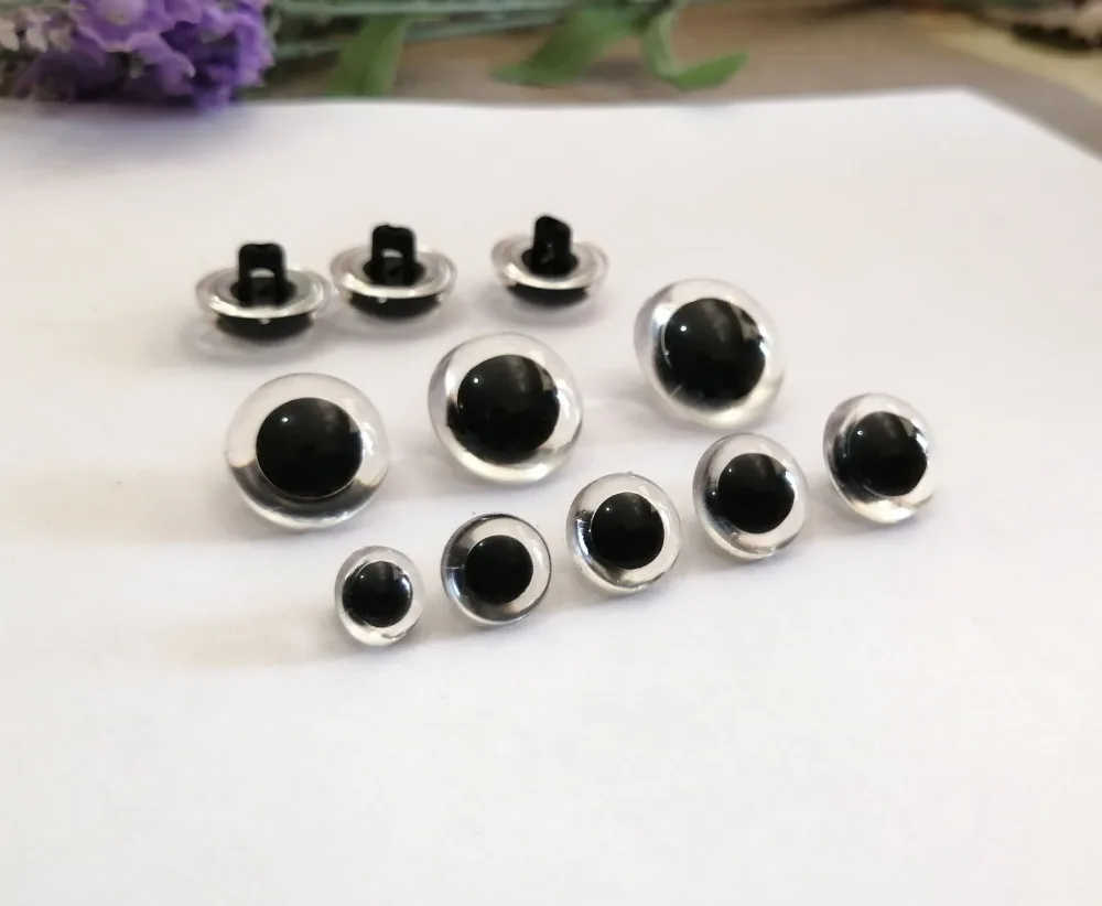 40pcs--plastic clear crystal handscrew toy button eyes for diy doll findings--9mm-10.5mm-12mm-13.5mm-15mm-18mm-21mm option