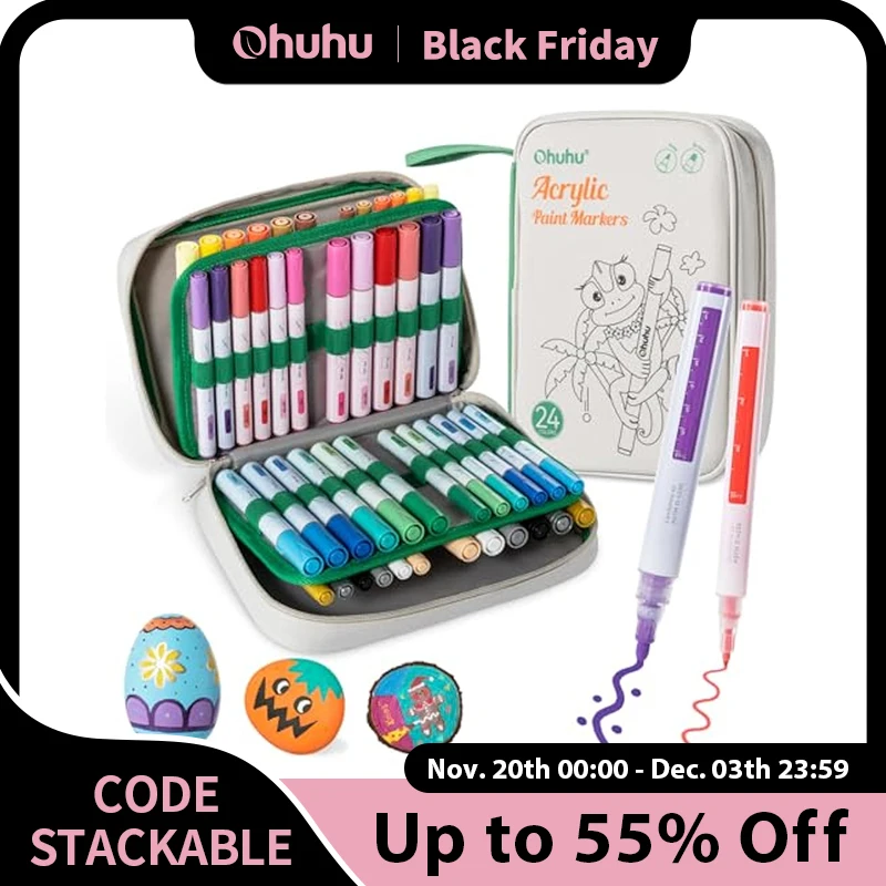 ohuhu-pennarelli-per-vernice-acrilica-48-penne-per-vernice-punta-reversibile-pennarelli-acrilici-impermeabili-per-pittura-su-roccia-uovo-di-pasqua-legno-plastica
