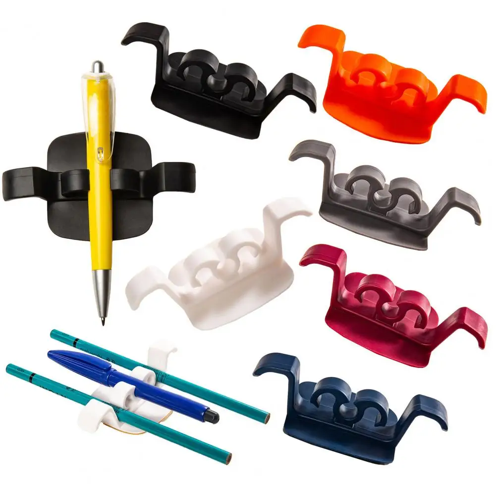 TPR flexível caneta auto-adesivo titular, mesa portátil caneta esferográfica, lápis clip, material de escritório