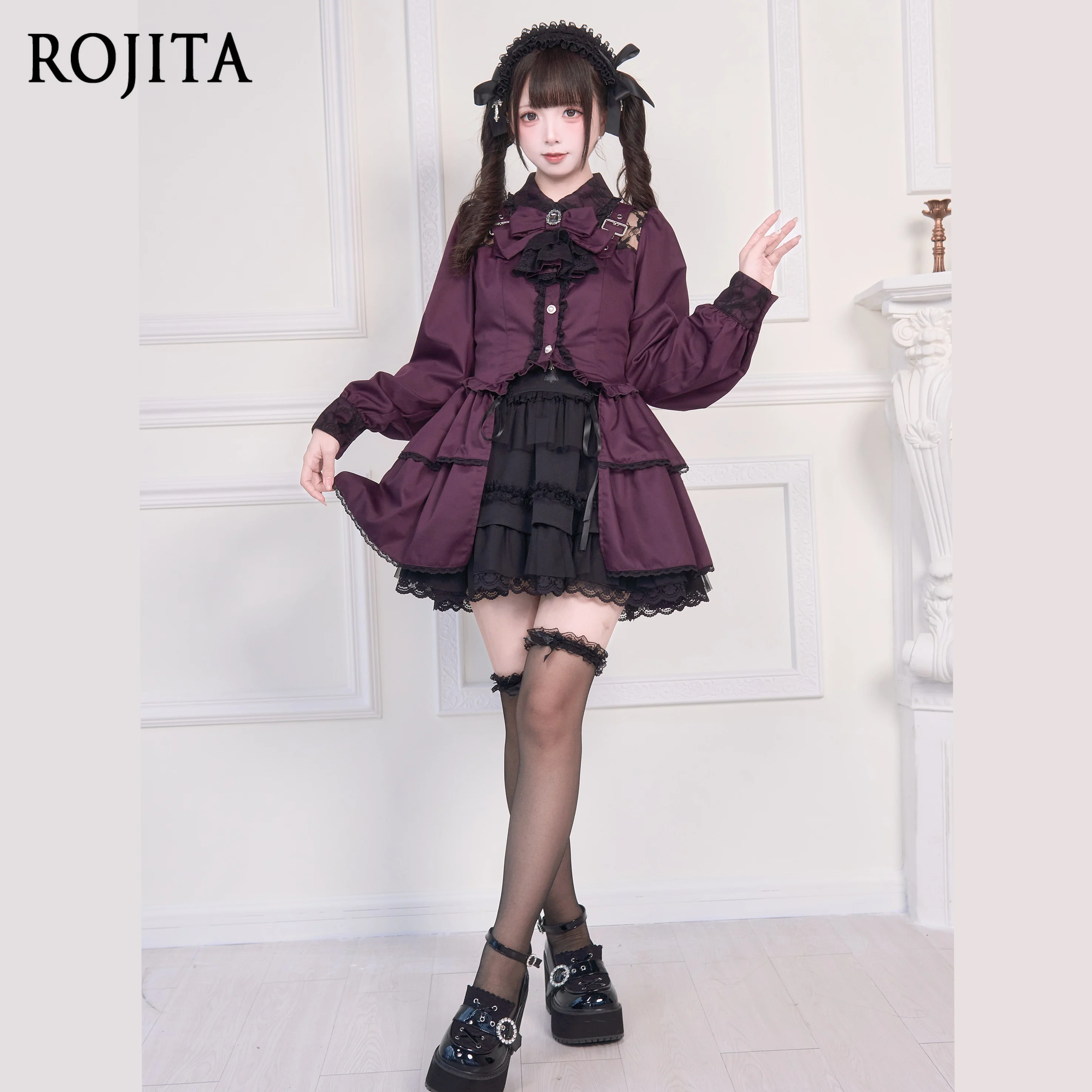 Shirt Black White Red Purple Mass-Produced Japanese Subculture Original Gothic White Shirt Blouses for Women Fashion 2026