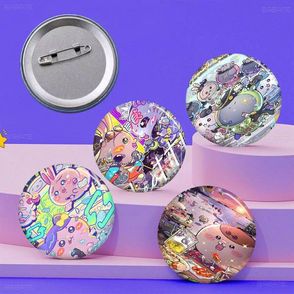 Lovely C-ChiikawasS RabbIT 32/44/58MM Customizable Button Pins Cute Funny Creative Badge Jewelry Decor Gifts For Friends