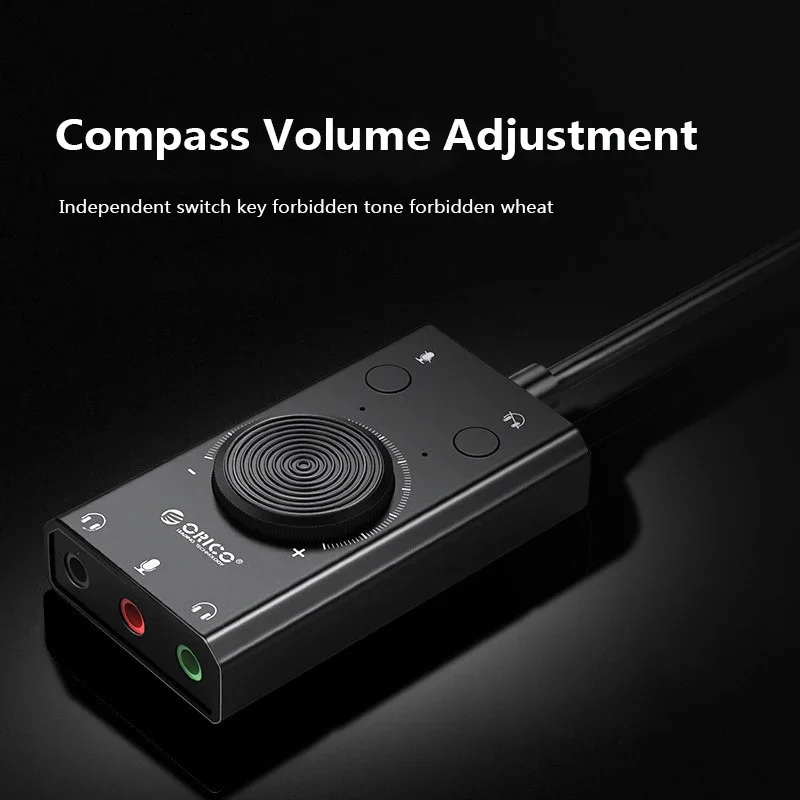 SC2 External Stereo Mic Speaker 3.5mm Headset Audio Jack Cable Adapter Switch Volume Adjustment Free Drive