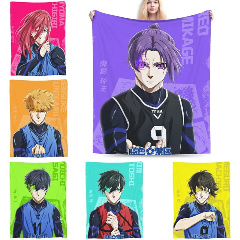 

Фланелевое одеяло в стиле аниме, диван B-Blue Lock, постельное белье из микрофибры, королевский размер, теплая зимняя кровать, флисовое одеяло для кемпинга, пушистые мягкие одеяла