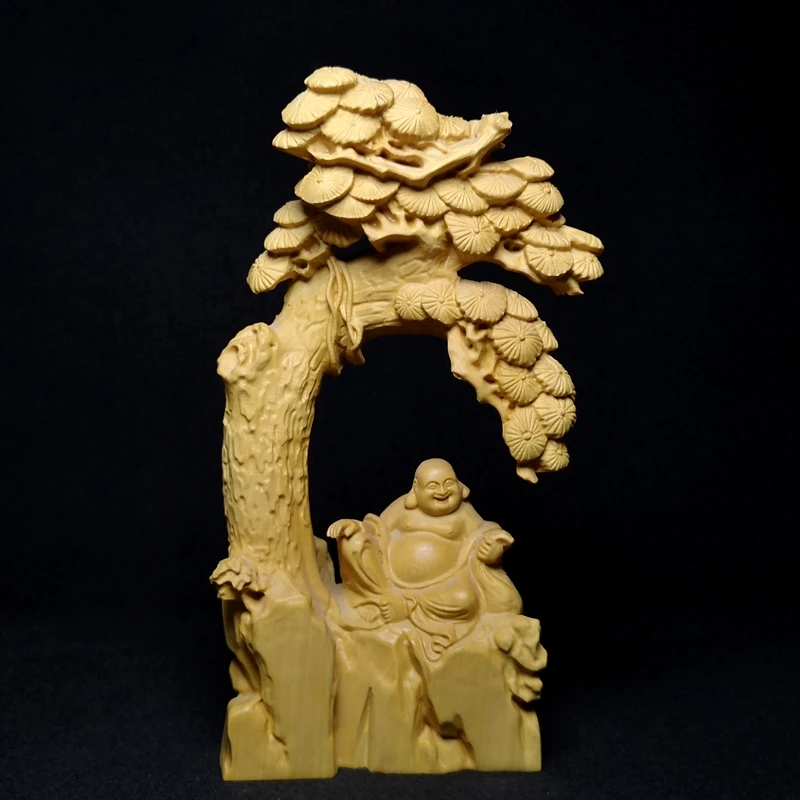 1919-art-antique-taille-158-×-83-cm-buis-chinois-sculpte-a-la-main-arbre-maitreya-bouddha-statue-cadeau-collection