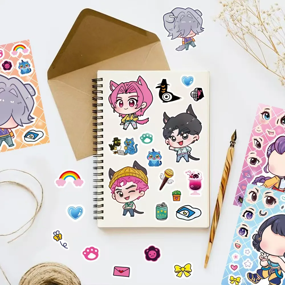 8/16/24 PCS Anime Cartoon Make a Face Stickers DIY Handicrafts Waterproof Puzzle Reward Stationery Stickers image 6