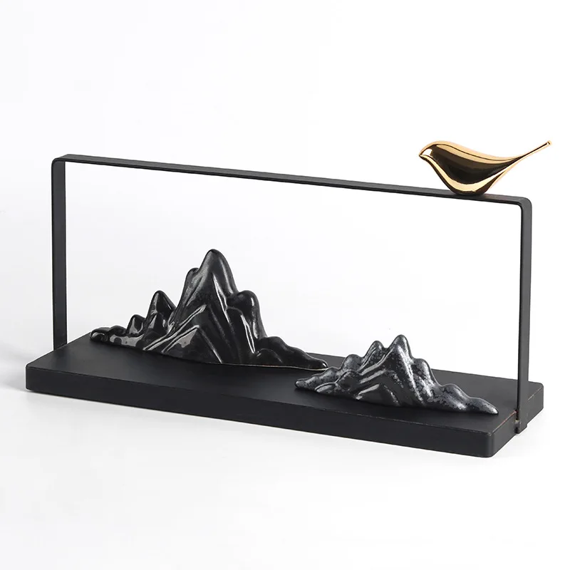 New Chinese-style decorative ornaments, mountain  , stacked mountains, desktop micro-landscape entrance