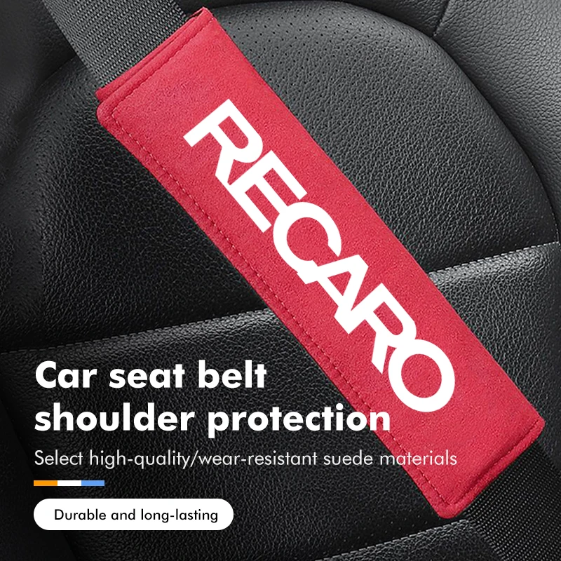 1pcs Car Seat Belt Universal Cover Pads Accessories Suede For Recaro nan