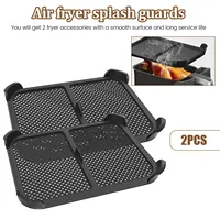 2Pcs Air Fryer Splatter Guard Heat Resistant Air Fryer Splatter Screen for Ninja Foodi Max Double Zone AF400EU AF451EU AF400DE