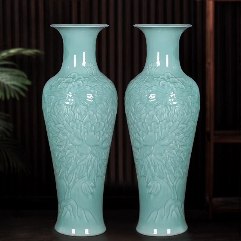 

Скандинавские креативные напольные большие вазы, современные керамические вазы для гостиной, дизайн пиона, цветочные композиции, вилла, украшения для дома FYVS