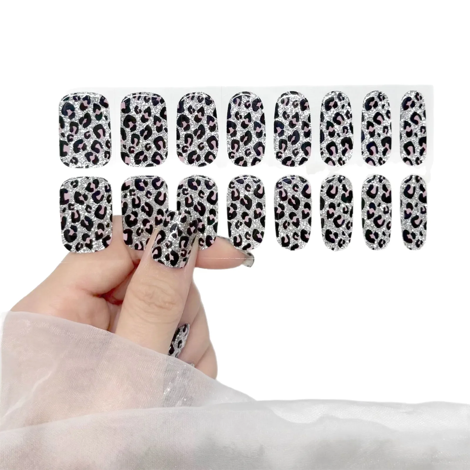 16 Tips Kleurverloop Semi-uitgeharde gelnagelstickers Langdurige crème nagelstrips Patch Slider UV-lamp Nagelwraps