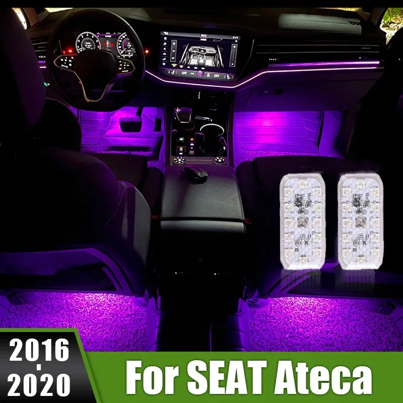 For SEAT Ateca 2016 2017 2018 2019 2020 LED Car Interior Footwell Ambient Light Atmosphere Lamp Auto Decorative Accessories