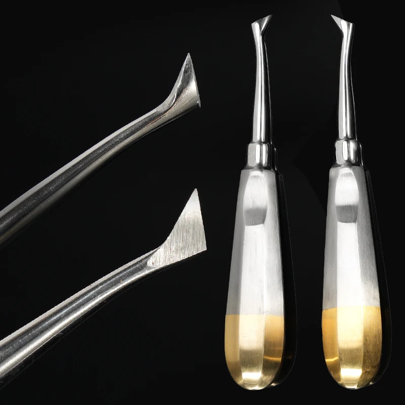 Dental Lift Elevator Stainless Steel Dental Curved Root Elevator Minimally Invasive Straight Triangular Teeth Elevator