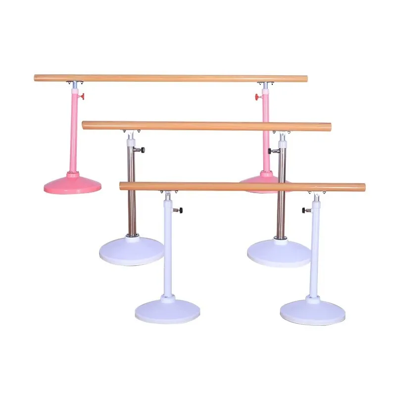 Movable Stainless Steel Column Ballet Bar Height Adjustable Portable Wooden Gym Ballet Barre