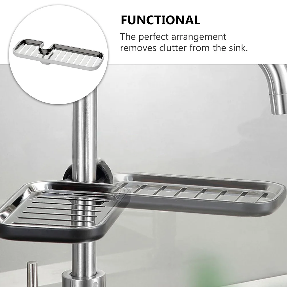 

Waterproof Stainless Steel Kitchen Faucet Sponge Holder Sink Organizer Detachable Dishcloth Storage Rack Drainer Shelf