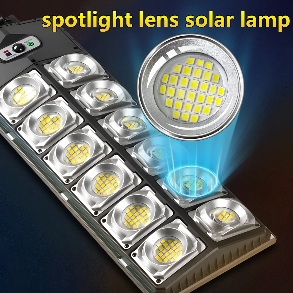 

Spotlight Lens Solar Lamp 3 Modes Wall Light Outdoor Waterproof Street Lamp Remote Control Motion Sensor Yard Light Garden Decor