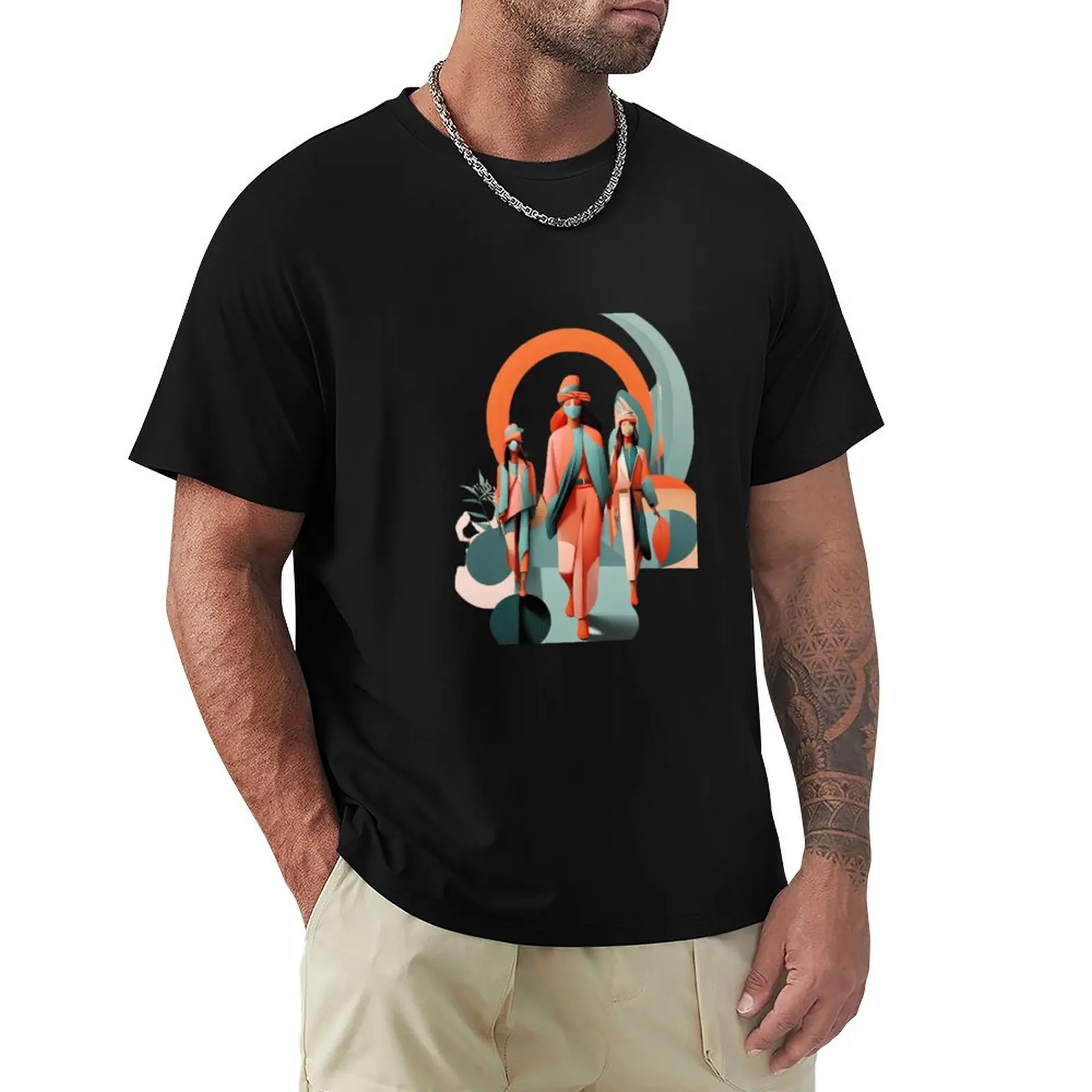 T-shirt Essence of Boho Tranquility, grande taille, manches courtes, pour hommes