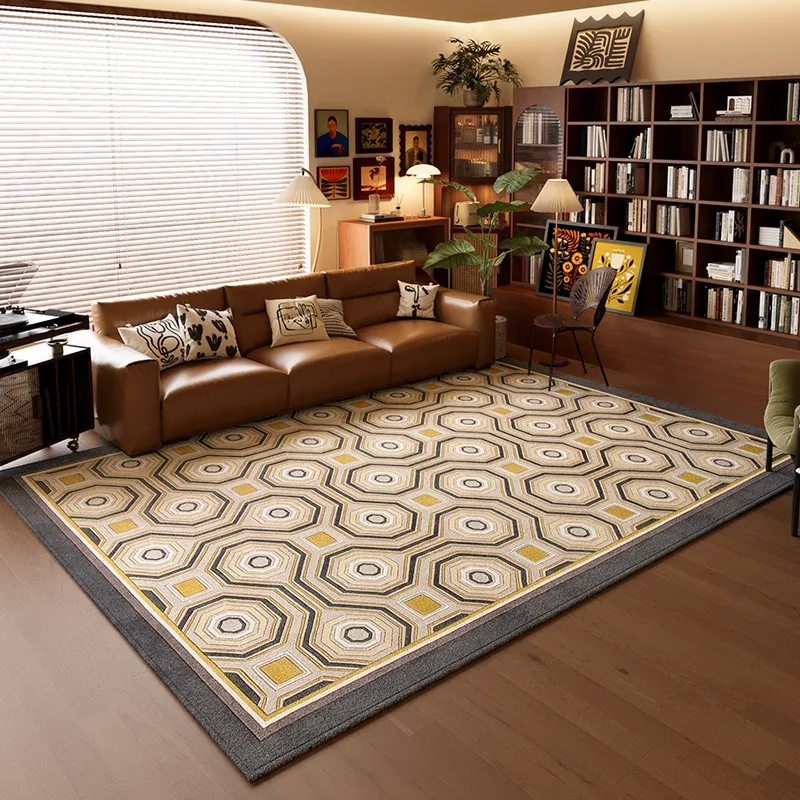 

French Retro Carpet for Living Room Home Decor Large Size Sofa Coffee Table Floor Mat Soft Non-slip Machine Washable Bedroom Rug