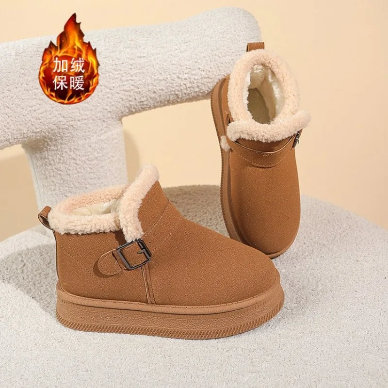 

Women's Winter Boots Low Heels Women Boots With Fur Warm Winter Shoes Women Snow Boots Ankle Botas Mujer Winter Footwear Female