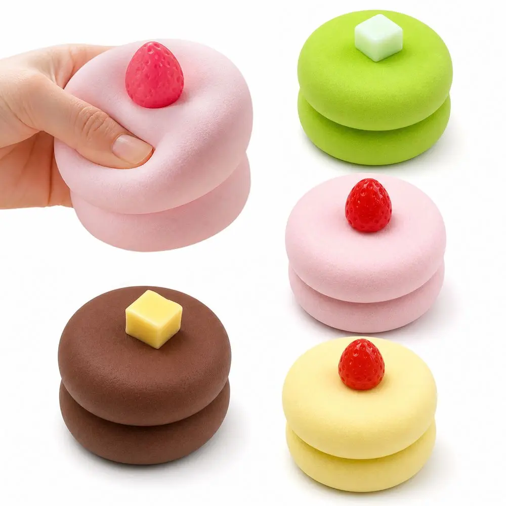 Kawaii Slow Rebound Cake Squeeze Toy Soft Cartoon Mochi Squish Foam Toy Anti-stress Fidget Squeeze Toy School Use