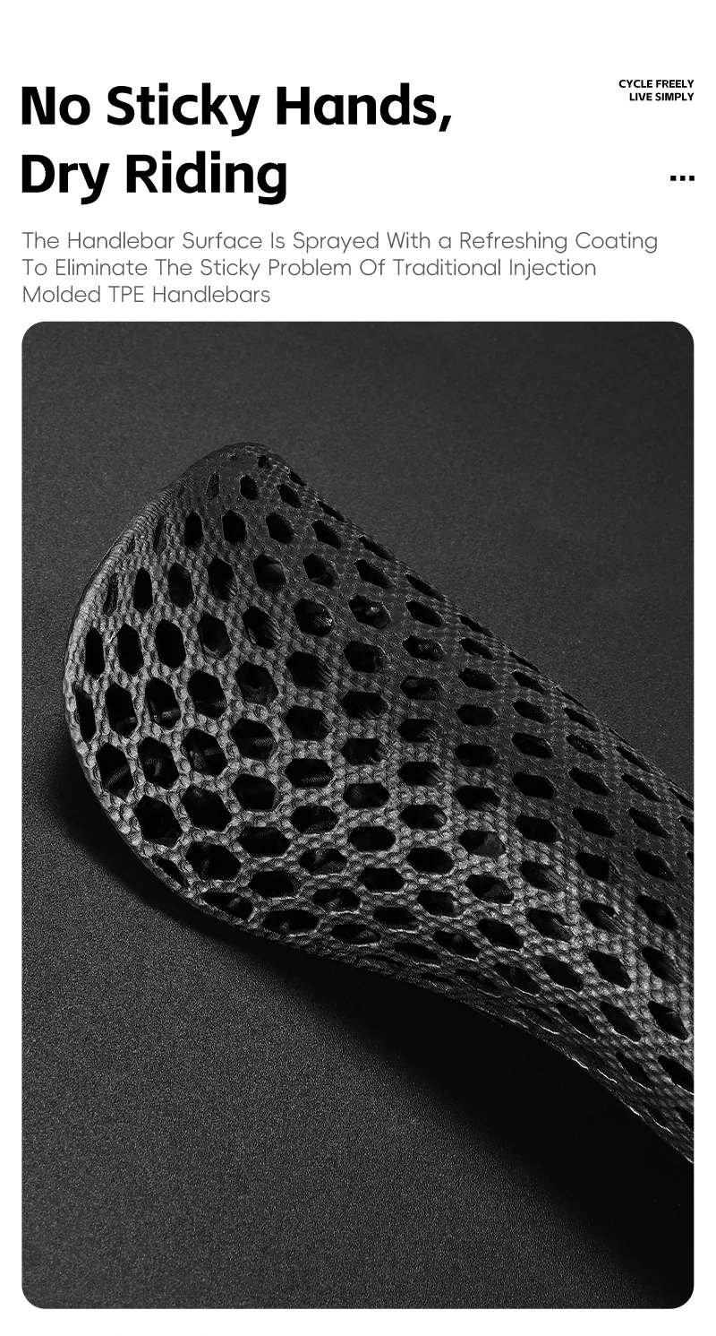 WEST BIKING 3D-Gedruckte Fahrradgriffe Stoßdämpfung Mountainbike Lenkerüberzug Professionelle MTB Ergonomische Griffgriffe – Detail 8