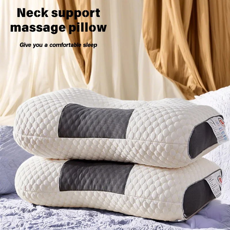 Nueva almohada para el cuello que ayuda a dormir y protege el cuello, masaje de fibra de soja ortopédico Cervical, almohada de SPA para el hogar para dormir