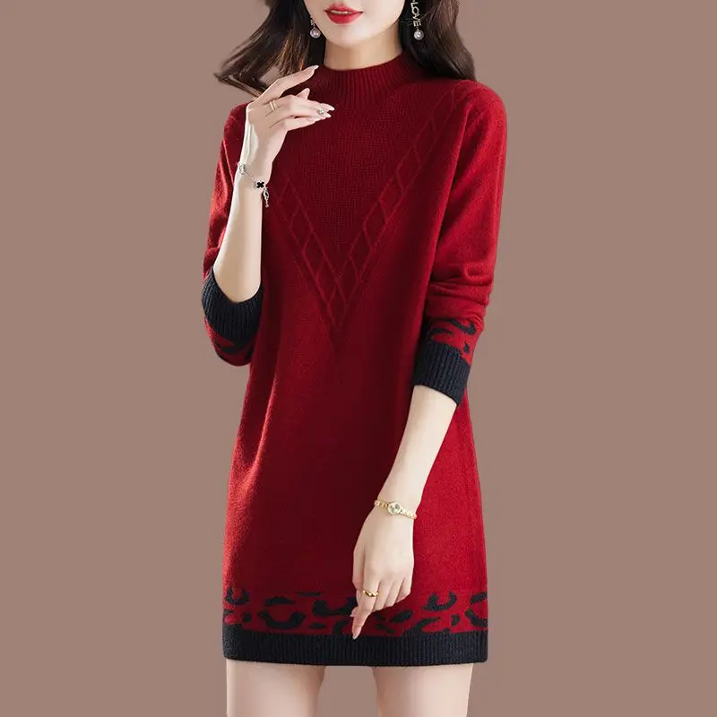 

Women's Jumper Wool Knitted Loose Sweater Tunics Winter Long Sleeve Loose Turtleneck Thickening Soft Comfort Knitwear