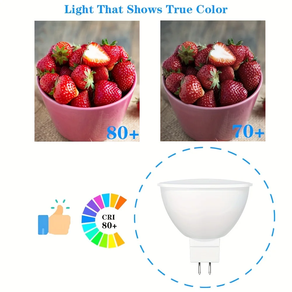 6 buah/lot lampu sorot Led voltase rendah MR16 GU5.3 AC12-24V 5W dapat diganti 70W halogen tanpa cahaya Lumen tinggi untuk interior