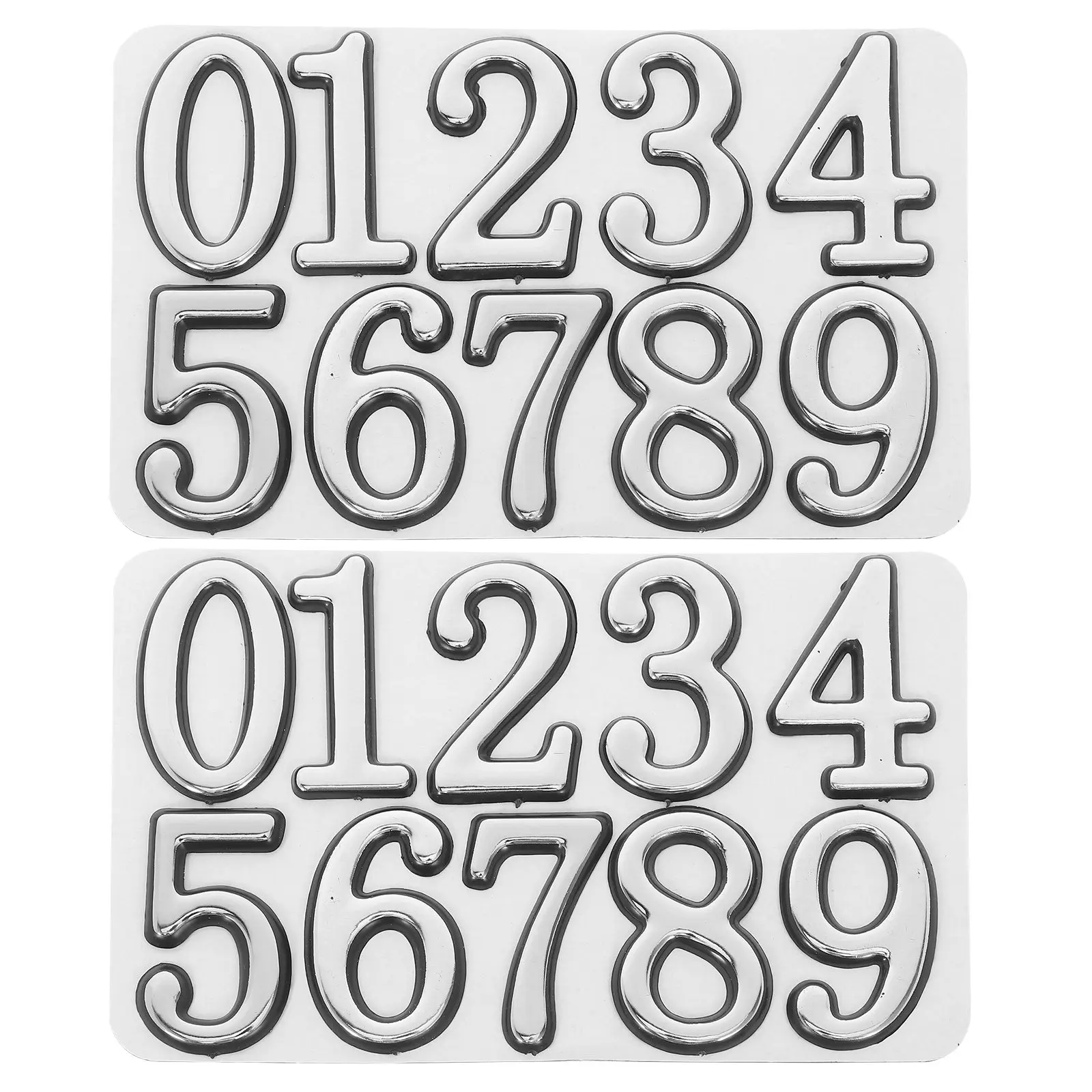 2Sets Highly Visible Self-Adhesive Number Stickers 0-9 Waterproof Outdoor Door Mailbox Trash Can Address Markers Minimalist