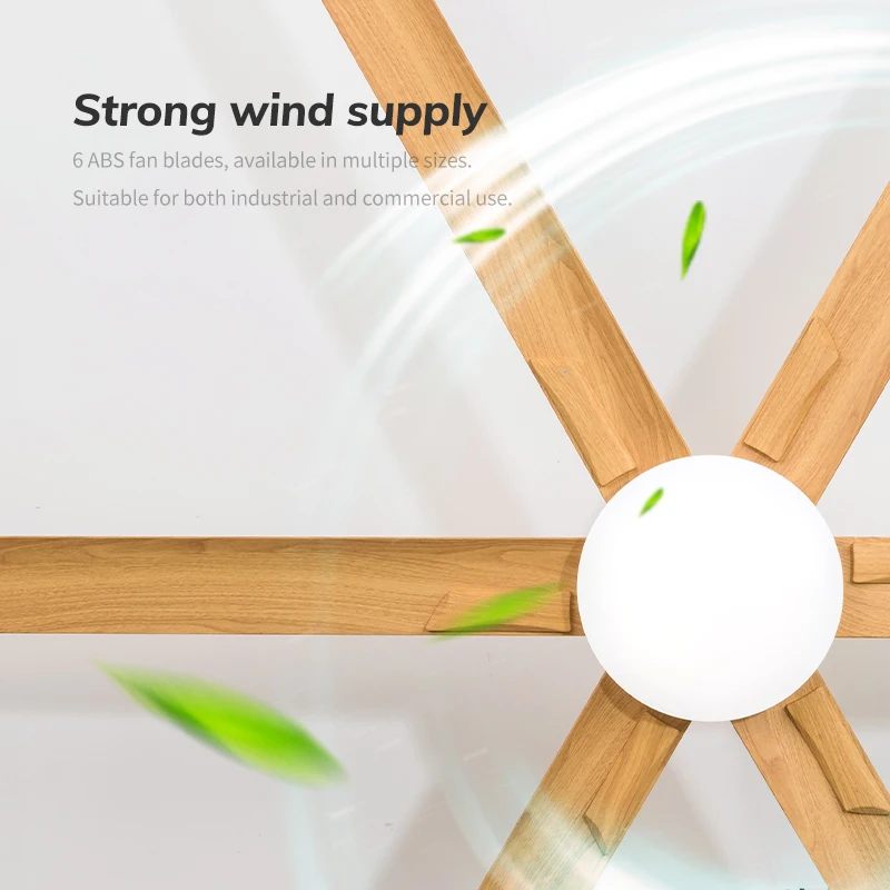 100 Inch Modern Large Fan Light 6 Blades 6 Speed Strong Wind DC Motor Silent Industrial Ceiling Fan with Light