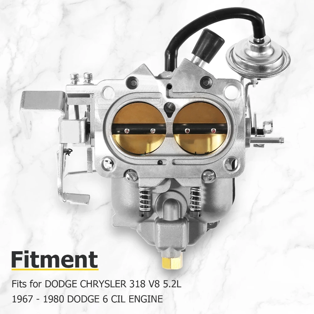 

Manual Choke Zinc Alloy 2 Barrel Car Carburetor with Gaskets for DODGE CHRYSLER 318 V8 5.2L 1967 - 1980 DODGE 6 CIL ENGINE