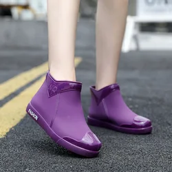 Women's Rubber Rainproof Ankle Boots Waterproof Shoes Women's Winter Women's Water Shoes Rain Boots Women's Ankle Boots Botas