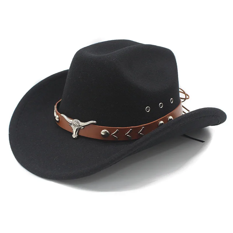 Vintage grenzüberschreitender Western-Cowboyhut Big-Edge Gentleman Cowgirl Jazz Hüte Feiertage Party Cosplay Cap Sombrero Hombre – Detail 4