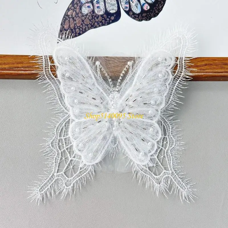DXAE Художественный жемчуг бабочка аппликация кружевные ремесла для джинсов шарф шарф занавес