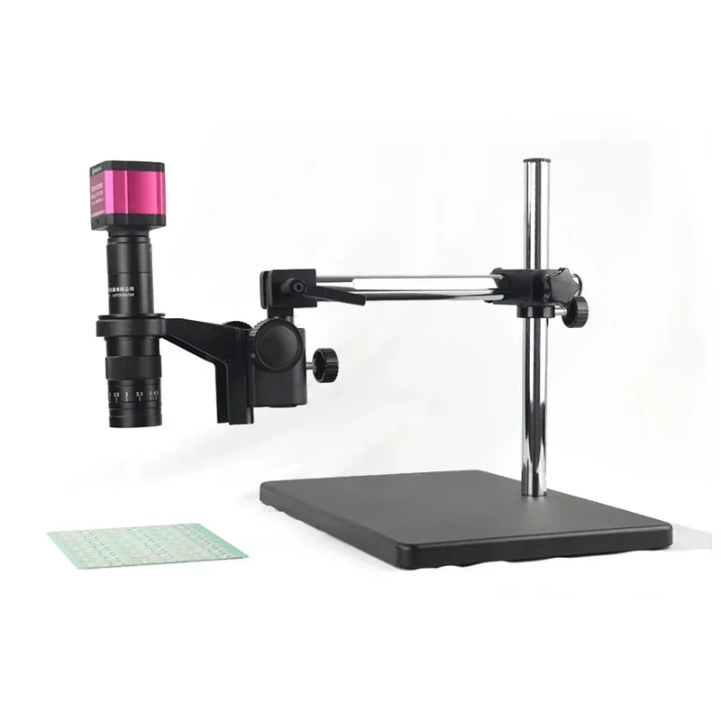 Adjustable angle universal long arm bracket with rotating extension rod for electron video microscopes