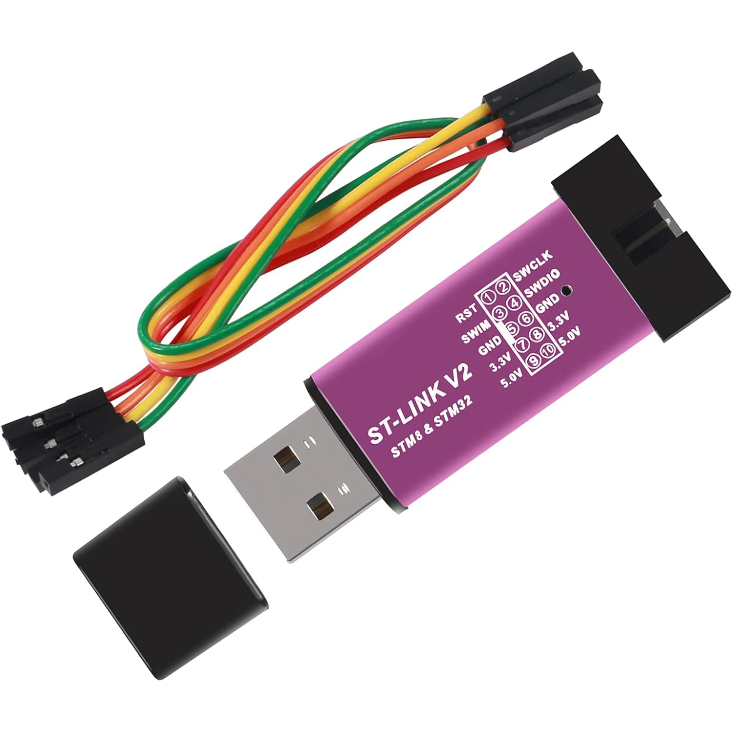 1PCS ST-Link V2 Emulator Downloader Programmer STM32F103C8T6 STM8 STM32 with Cable (Random Color)