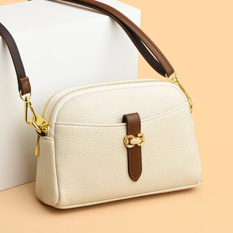 

2025 Новая сумка из мягкой кожи с несколькими карманами — минималистичный кошелек через плечо, легкий и стильный, идеально подходит для мамы, работы и покупок