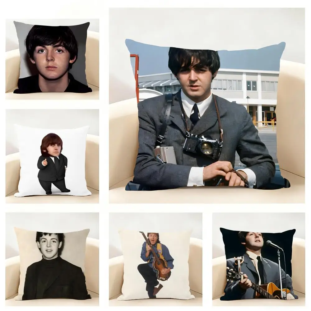 Funda de cojín Paul-McCartney Beatles Singer Paul, funda de lino minimalista suave para sofá, cama, decoración de la habitación del hogar
