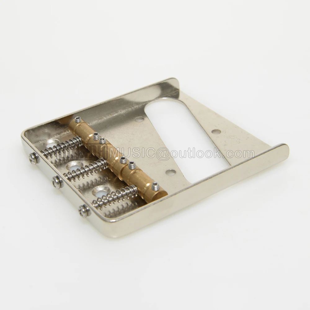 Vintage Tlcaster Guitar Bridge Brass Saddles 3-Saddles Nickel Plate for Got-oh Style Guitar Electric Guitar Bridge