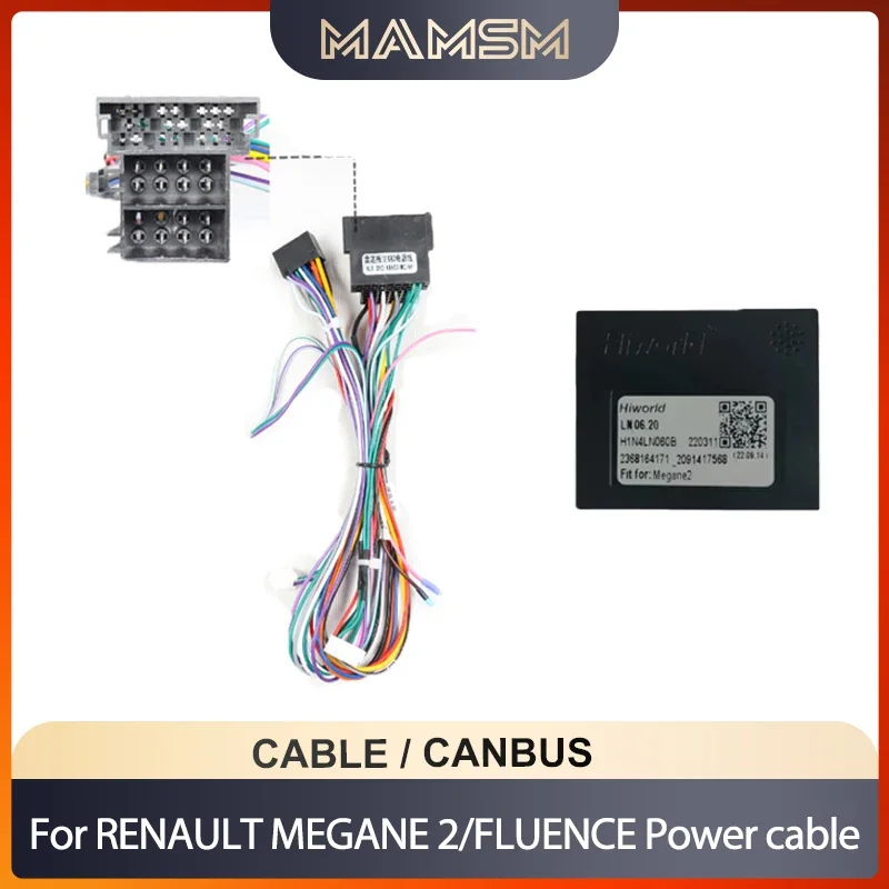 

MAMSM 2 Din Android автомобильный радио стерео адаптер Canbus Box для RENAULT MEGANE 2/FLUENCE жгут проводов кабель питания LN06.20