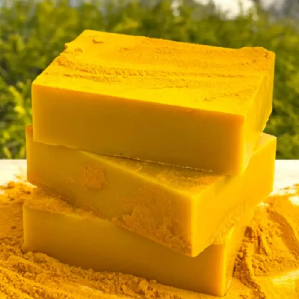 Turmeric Lemon Cleansing Soap Face Fade Dark Spots Acne Marks Brighten Skin Remove Dull Whitening Moisturizing Body Soap