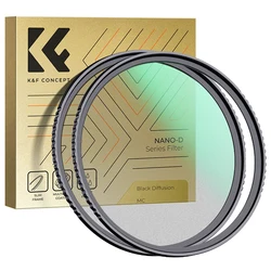 K&F Concept 49-82mm Black Mist Diffusion 1/8 1/4 Filter Soft Green Film 52mm 62mm 67mm 72mm Camera Lenses Filters Nano-D Series