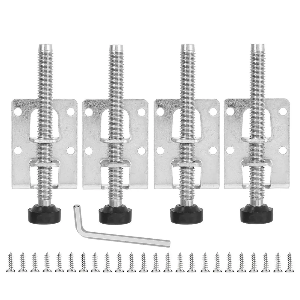 

4Pcs Adjustable Furniture Leveling Feet Heavy Duty Cold Rolled Steel Non-Slip Table Corner Legs for Cabinets Tables and