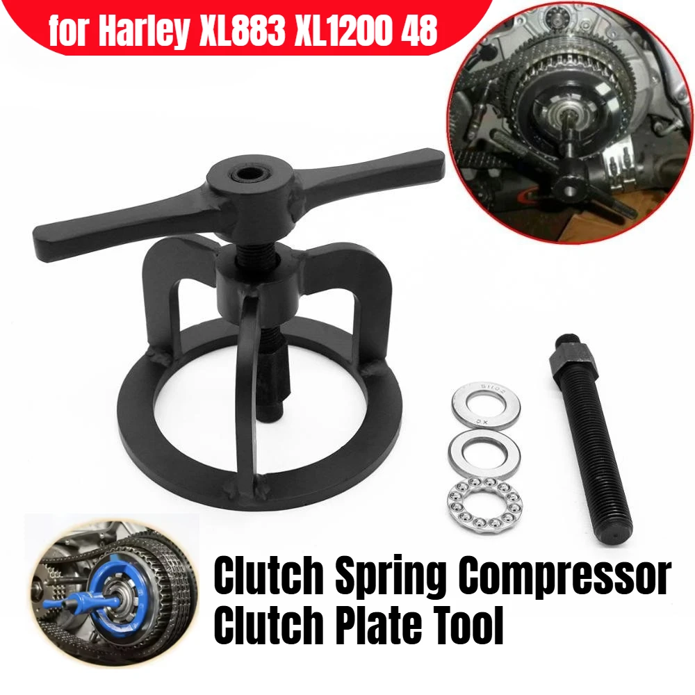 

Clutch Spring Compressor & Clutch Plate Tool for Harley XL883 XL1200 48, Motorcycle Clutch Disassembly Tool Kit
