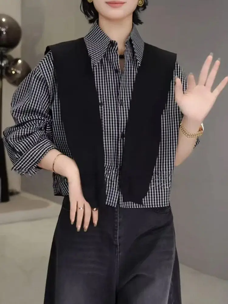 

Повседневная женская рубашка с длинным рукавом в синюю полоску, весенняя новинка, модная рубашка с удлиненным воротником в корейском стиле