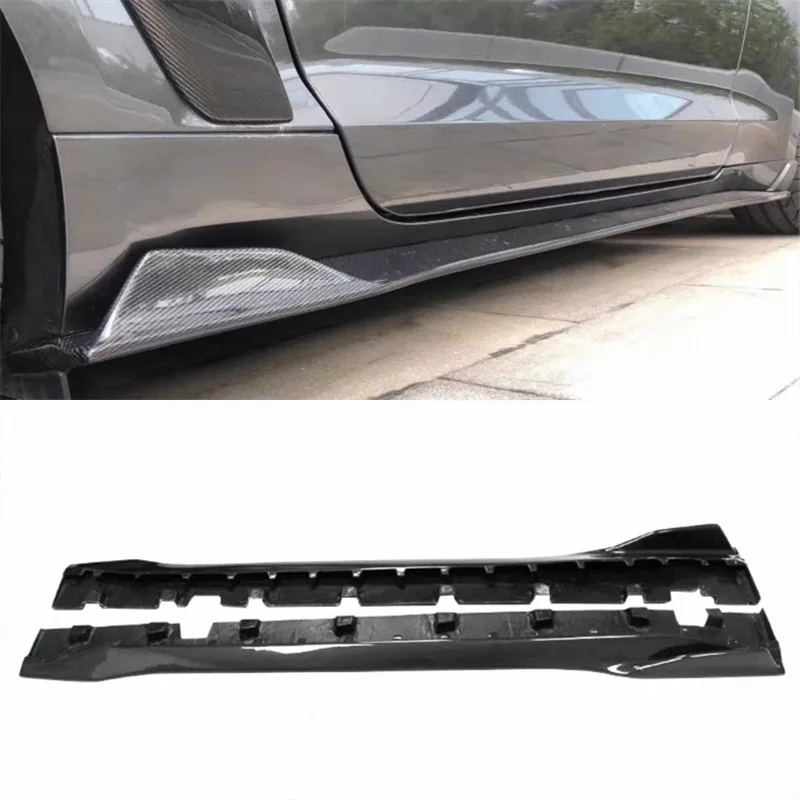 

For Ford Mustang 2018 2019 2020 2021 2022 2023 2024 2025 ReaI Carbon Fiber Side Skirts Spoiler Kit