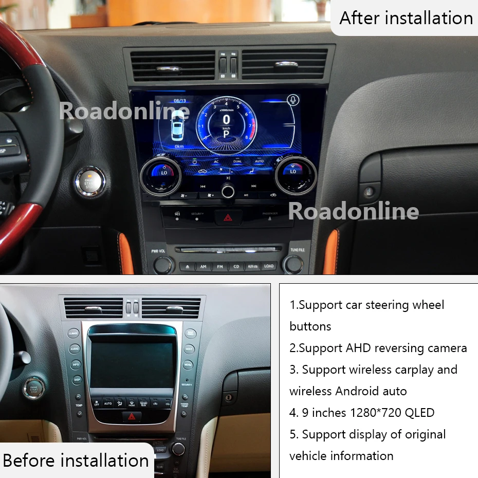 Android audio For Lexus GS 300/ 350/430/450/460 2005-2011 Snapdragon car intelligent systems wireless carplay multimedia player