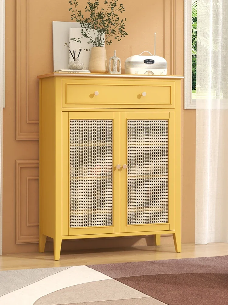 

Shoe Cabinet American Style Rattan Entrance Cabinet Household Entrance Hallway Shoe Cabinet